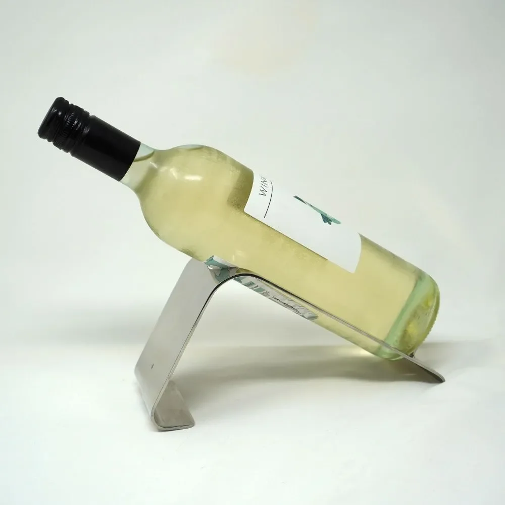 WMF Wine Bottle Holder Modernist Minimalist Stainless Steel Presentation Stand